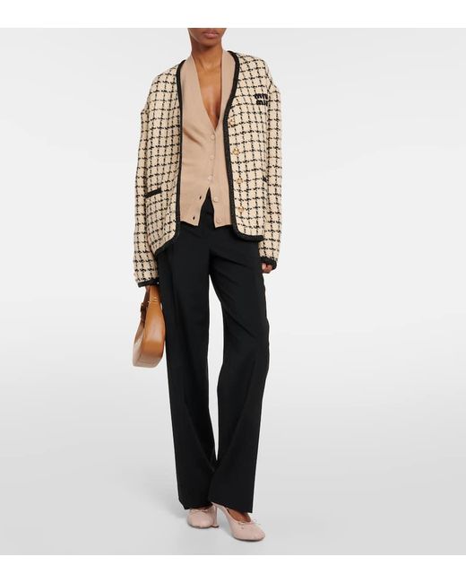 Miu Miu Natural Knitted Cashmere Vest
