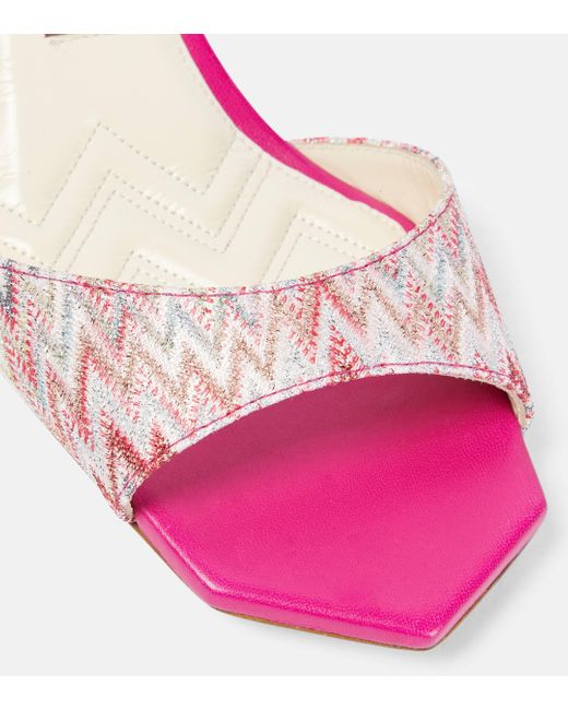 Missoni Pink Zig Zag Wedge Sandals