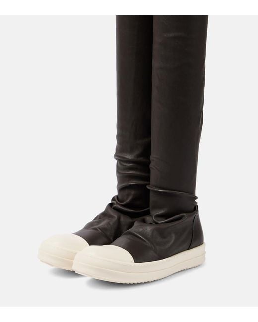Knee High Sneakers Rick Owens de color Black