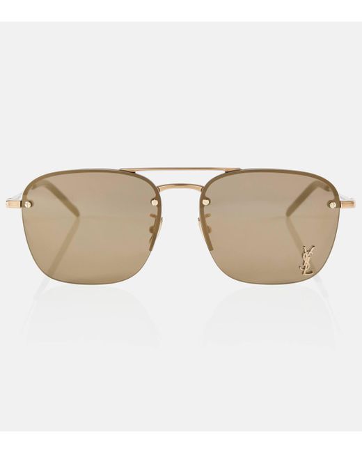 Saint Laurent Brown Sl 309 M Aviator Sunglasses