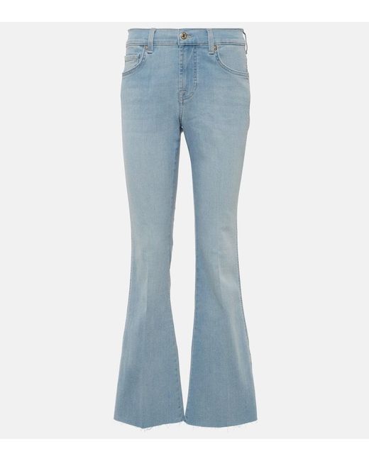 7 For All Mankind Blue Mid-Rise Bootcut Jeans B(Air)