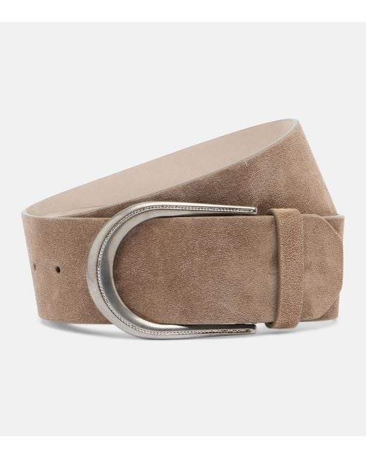 Brunello Cucinelli Natural Monili Suede Belt
