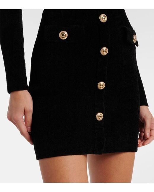 Self-Portrait Black Chenille Minidress