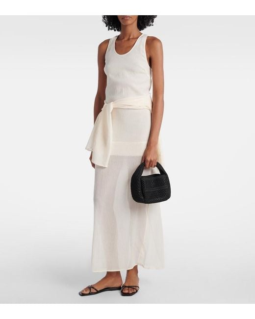 Totême  Black Tote Bag Aus Haekelstrick