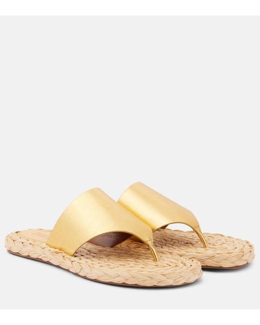 Paris Texas Natural Amalfi Metallic Leather Thong Sandals