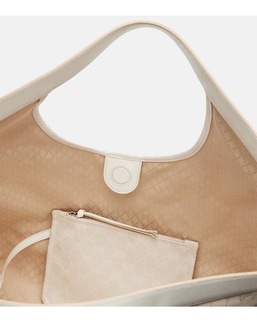 Gucci White Giglio Large Gg Canvas Tote Bag