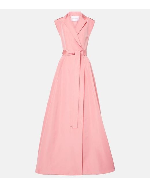 Carolina Herrera Pink Belted Silk Gown