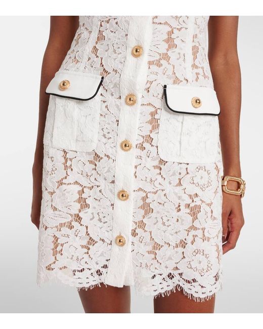 Self-Portrait White Lace Minidress