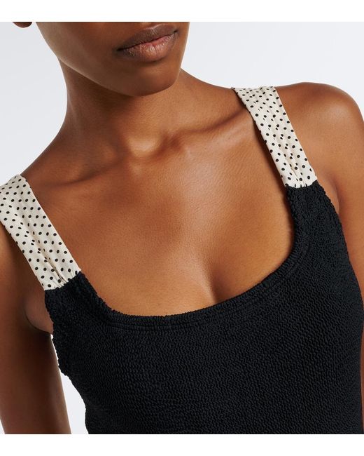 Hunza G Black Zoe Polka-Dot Swimsuit