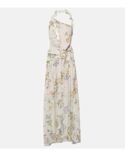 Blumarine White Maxikleid Aus Seide