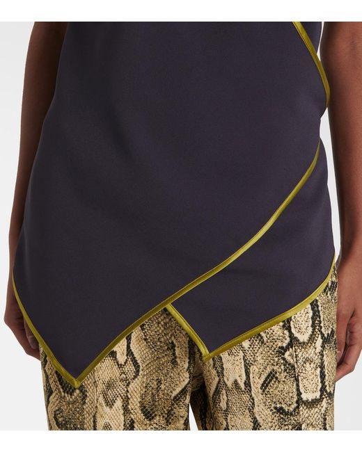 Dries Van Noten Purple Crepe Satin Wrap Top