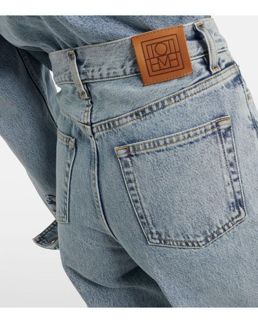 Totême Blue High-Rise Wide-Leg Jeans