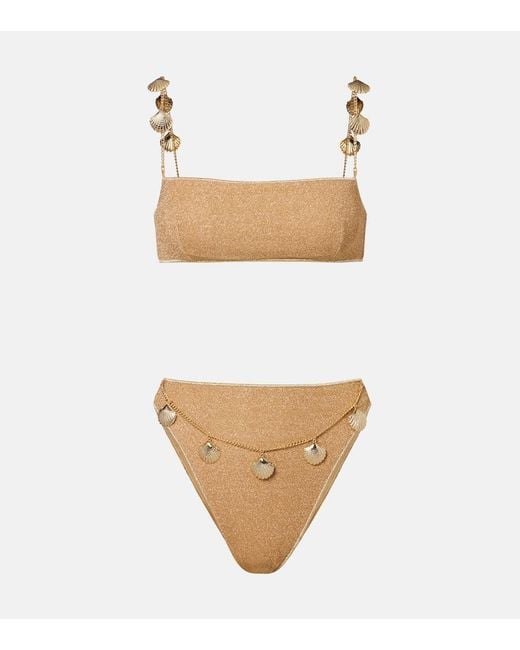 Oseree White Lumiere Embellished Bikini