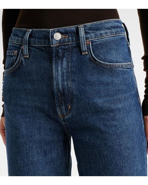 Agolde Blue Harper Crop Straight Jeans
