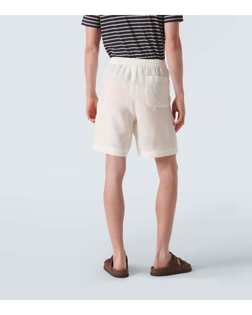 Shorts in lino di Sunspel in White da Uomo