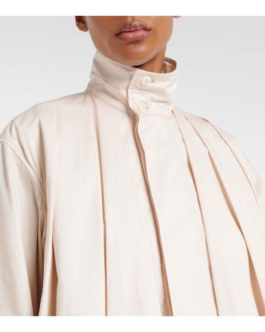 Lemaire Natural Pleated Cotton Satin Jacket