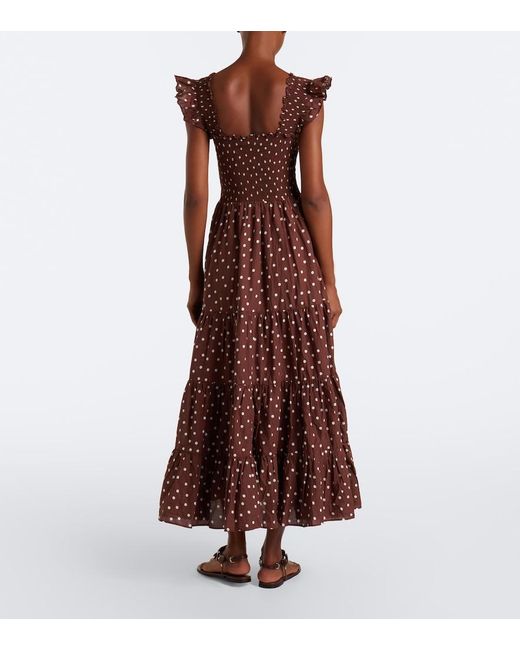 Rixo Purple Kendall Polka Dot Cotton Midi Dress