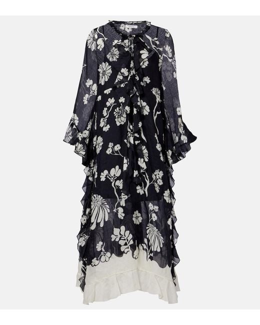 Dorothee Schumacher Black Floral Daydream Midi Dress