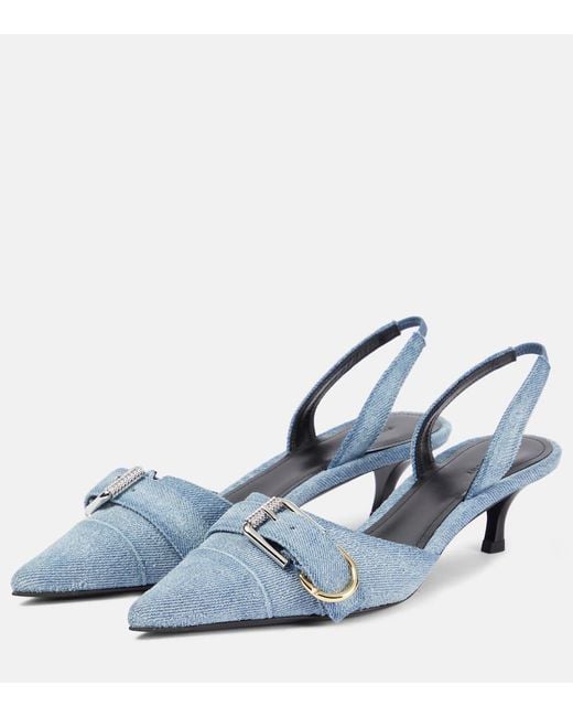 Pumps slingback Voyou in denim di Givenchy in Blue