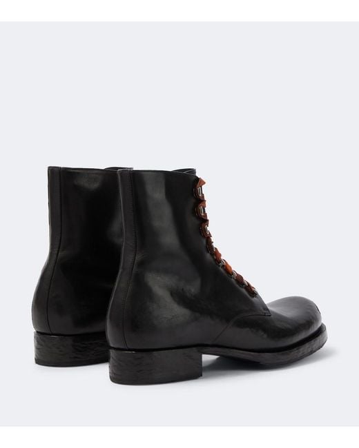 Stivali Stringati di Prada in Black da Uomo