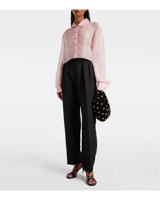 Khaite Black Tote Bag Olivia Medium Aus Veloursleder