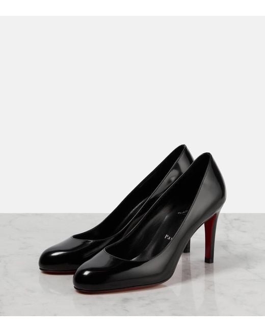 Christian Louboutin Black Pumppie 85 Patent Leather Pumps