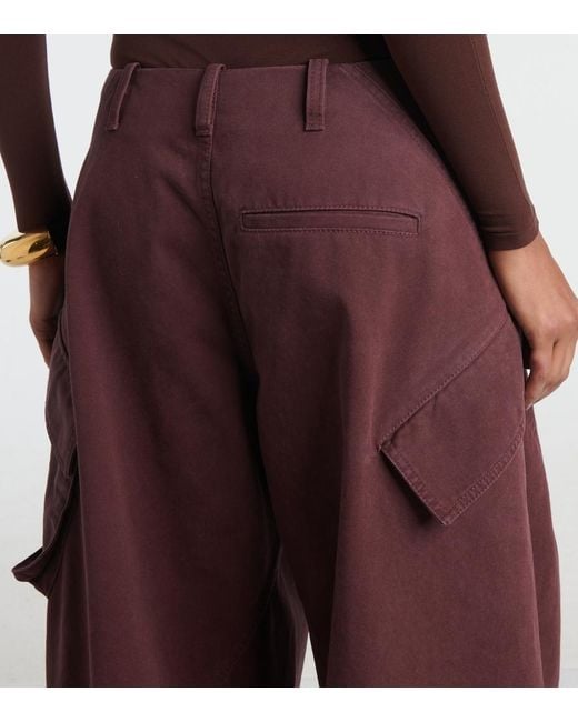 Alaïa Purple Cotton Twill Cargo Pants
