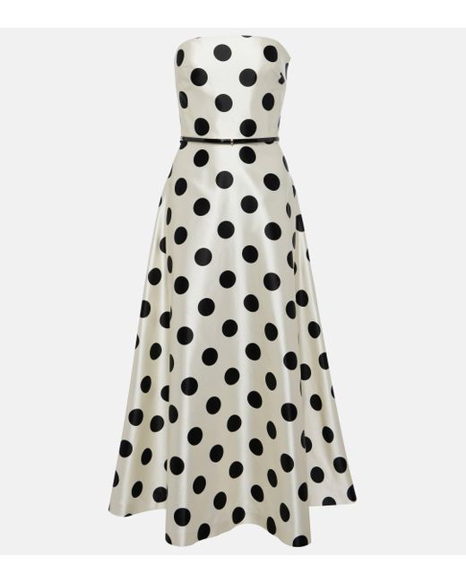 Max Mara White Cippo Polka-Dot Cotton And Silk Maxi Dress