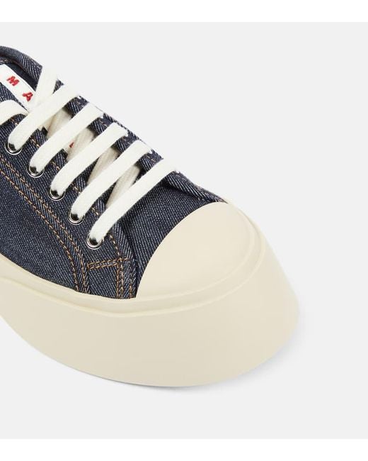 Marni Blue Denim Platform Sneakers