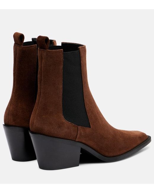 A.Emery Brown Ankle Boots Leo Aus Veloursleder