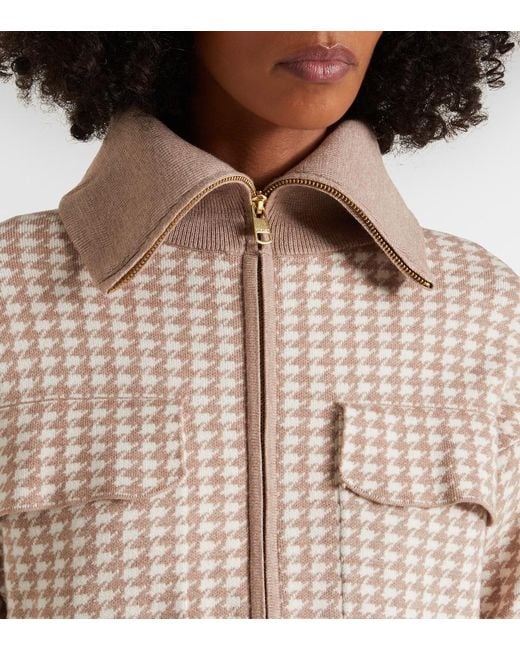 Varley Brown Ablett Houndstooth Jacquard Jacket