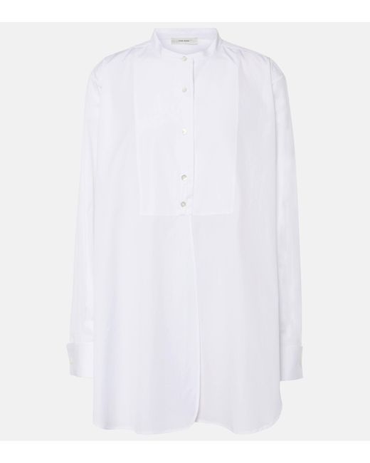 The Row White Amalia Oversized Cotton Poplin Shirt