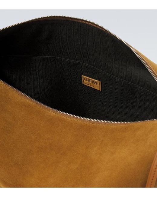 Loewe Brown Loop Large Suede Shoulder Bag for men