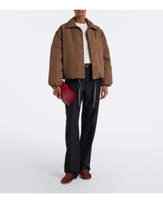 Jil Sander Red Etage Suede-Trimmed Velvet Sneakers