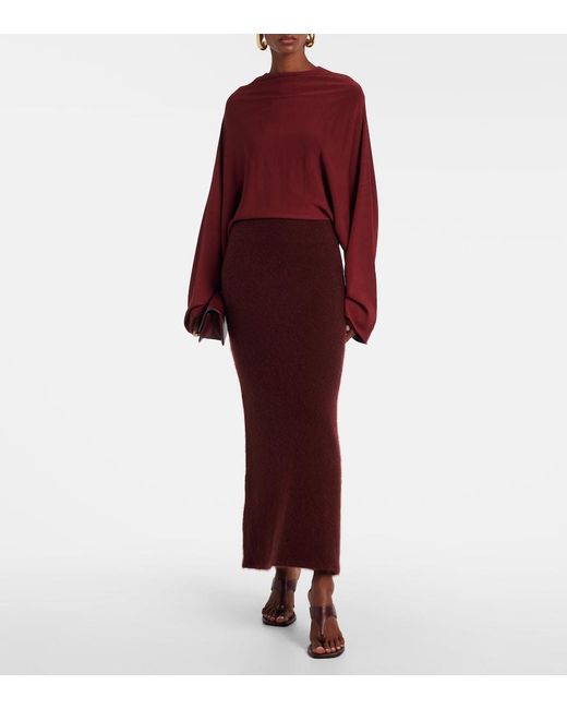 AYA MUSE Red Pine Caped Maxi Dress