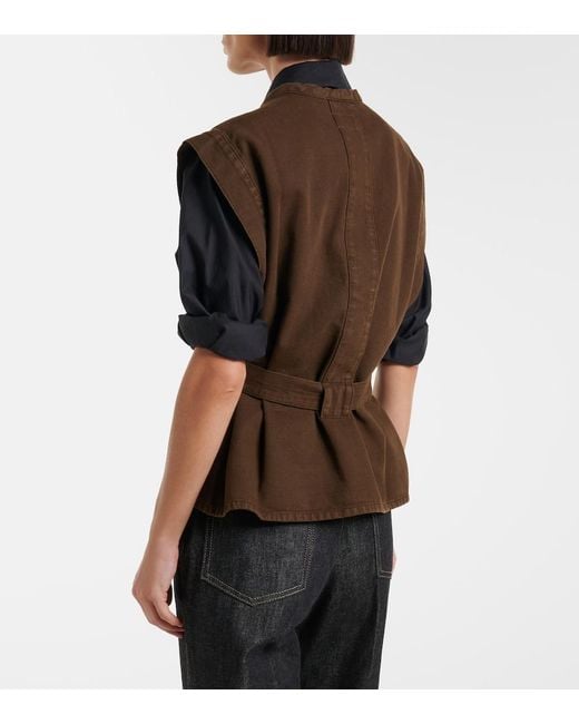 Lemaire Brown Belted Cotton Twill Top