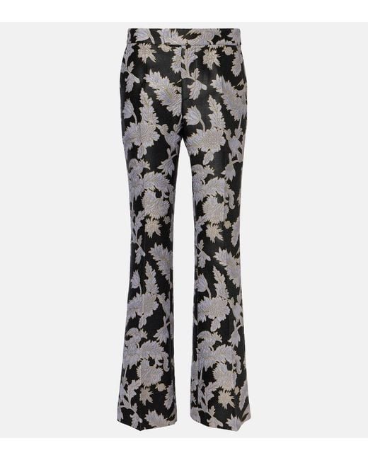 LaDoubleJ Black Saturday Night Jacquard Bootcut Pants