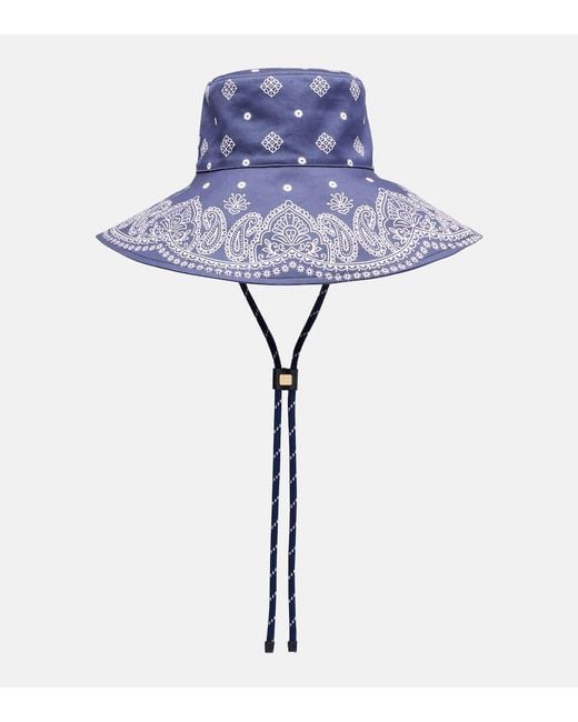 Miu Miu Blue Bandana Cotton Bucket Hat
