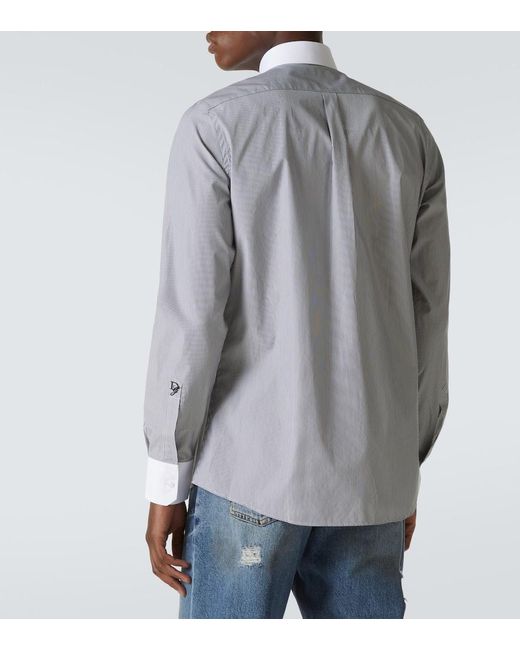 Dolce & Gabbana Blue Striped Cotton Poplin Shirt for men