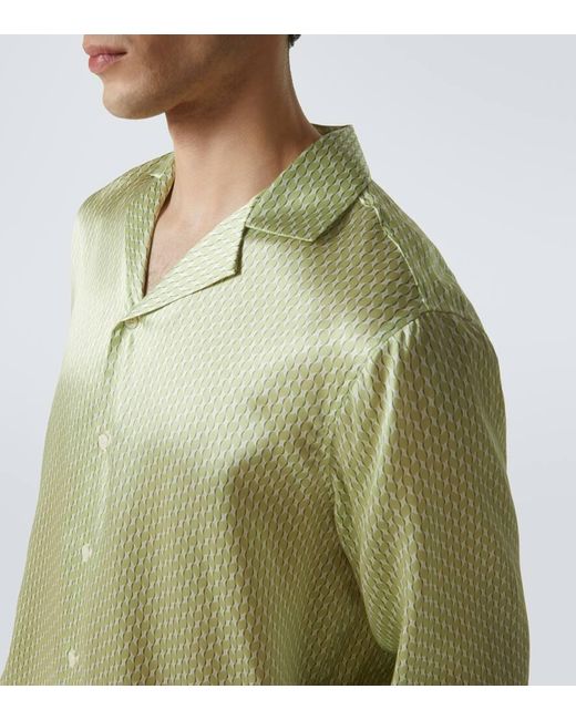 Frescobol Carioca Bedrucktes Hemd Safra Aus Seide in Green für Herren