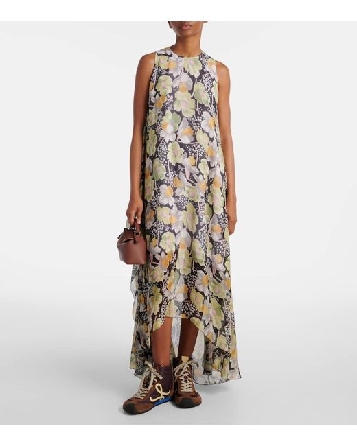 Loewe Metallic Maxikleid Aus Seide