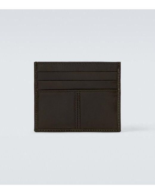 Prada Black Logo Leather Card Holder for men