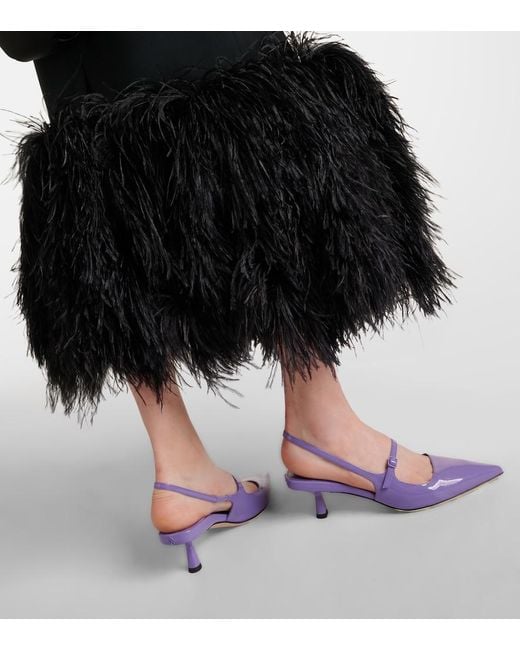 Jimmy Choo Purple Didi 45 Patent Leather Slingback Pumps