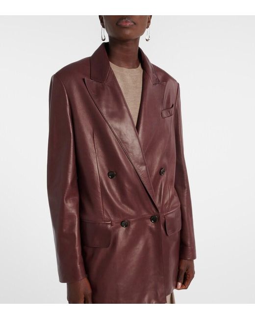 Max Mara Brown Duse Leather Jacket