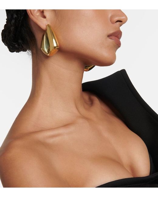 Pendientes Fin Large Banados En Oro De 18 Ct Bottega Veneta de color Metallic