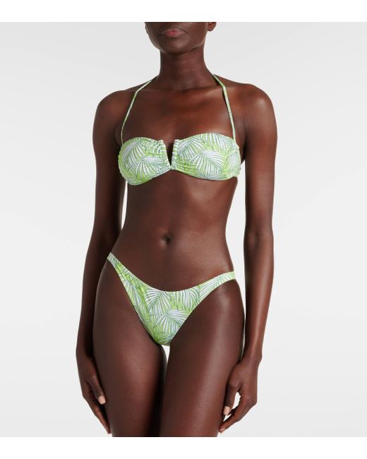 Melissa Odabash Green Alba Printed Bandeau Bikini Top