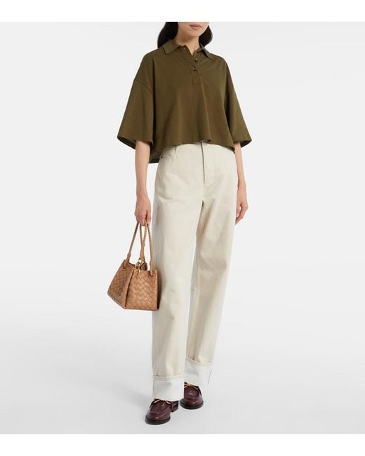 Bottega Veneta Natural Parachute Small Intrecciato Leather Tote Bag