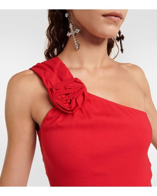 Vestido corto de crepe con aplique Blumarine de color Red