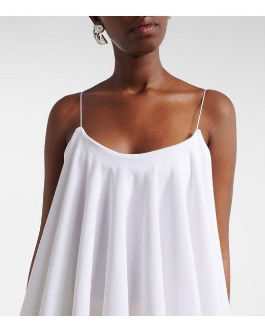 Jacquemus White Voile Open-Back Jersey Top
