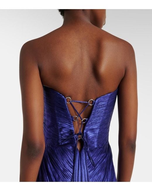 Maria Lucia Hohan Blue Stephanie Tulle Bustier Gown